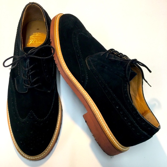 J. Crew Other - J Crew Kenton Suede Wing Tips Oxford Shoes Men's 10 Black Classic Academia